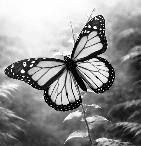 Papillon ailes ouvertes évocation GBi